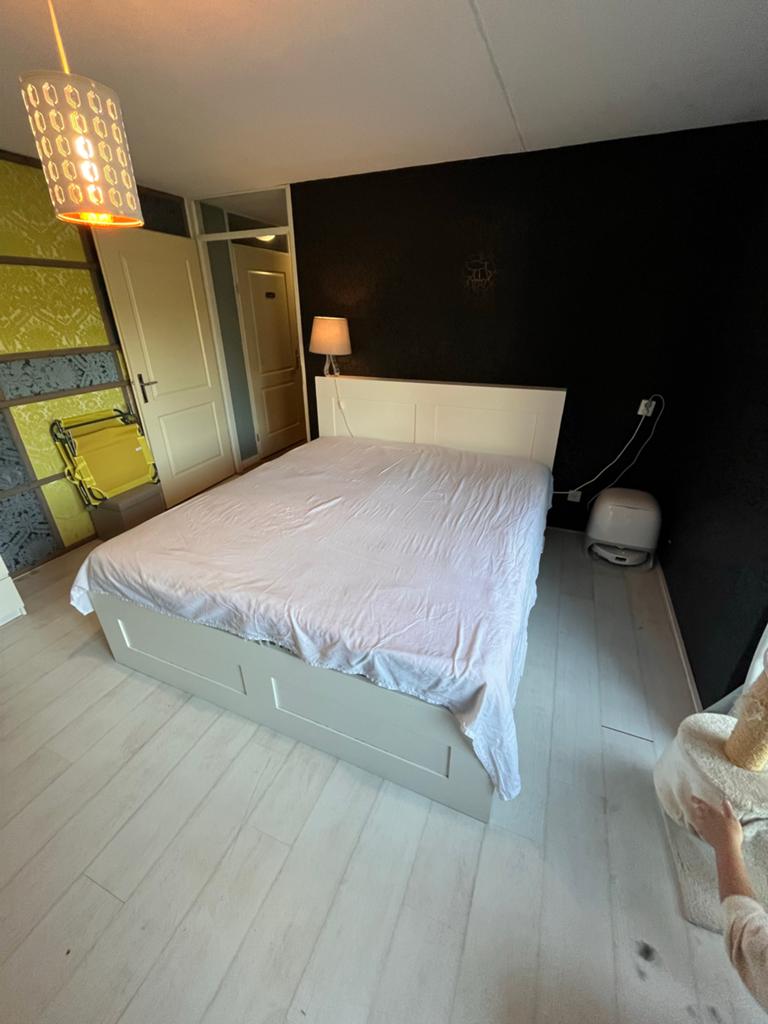 IKEA Brimnes bedframe met opbergruimte en hoofdeinde, Huis en Inrichting, Slaapkamer | Bedden, Ophalen, Gebruikt, Wit, Tweepersoons
