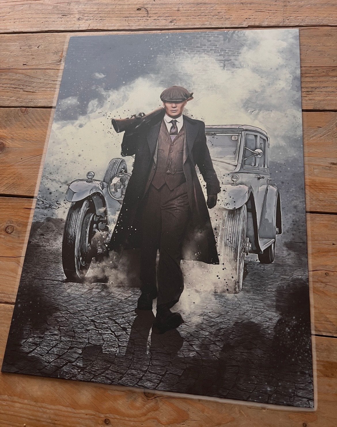 IJzeren muurplaat Peaky Blinders - Thomas Shelby, Huis en Inrichting, Metaal, Industrieel, Meerkleurig, Ophalen of Verzenden