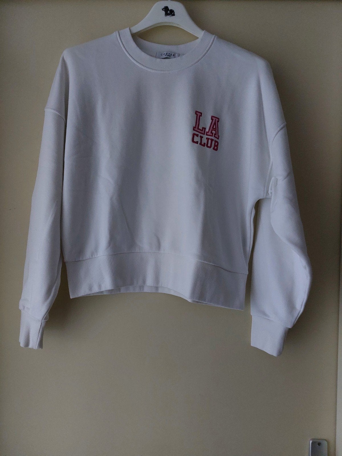 Costes sweater wit met roze letters maat M, Costes, Ophalen, Maat 38/40 (M), Wit