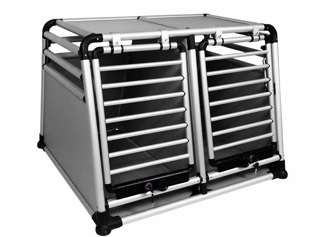 Autobench Hondenbench Auto Aluminium Dubbel gasveer en slot