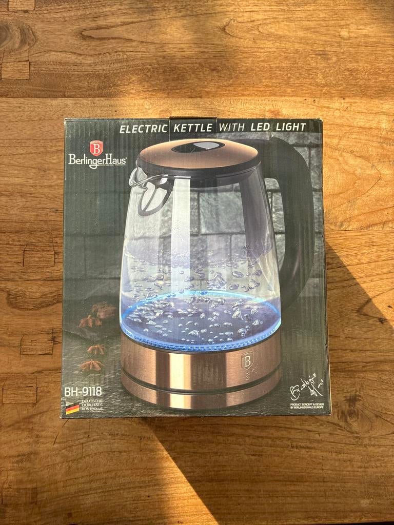 Berlinger Haus Waterkoker BH-9118 met LED-verlichting, 1 tot 2 liter, Ophalen of Verzenden, Nieuw