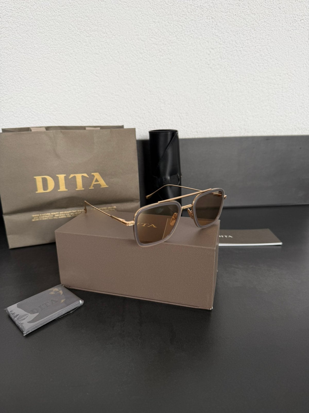 Dita flight 006 goud bruin zonnebril glasses, Ophalen of Verzenden, Zo goed als nieuw, Bruin, Overige merken