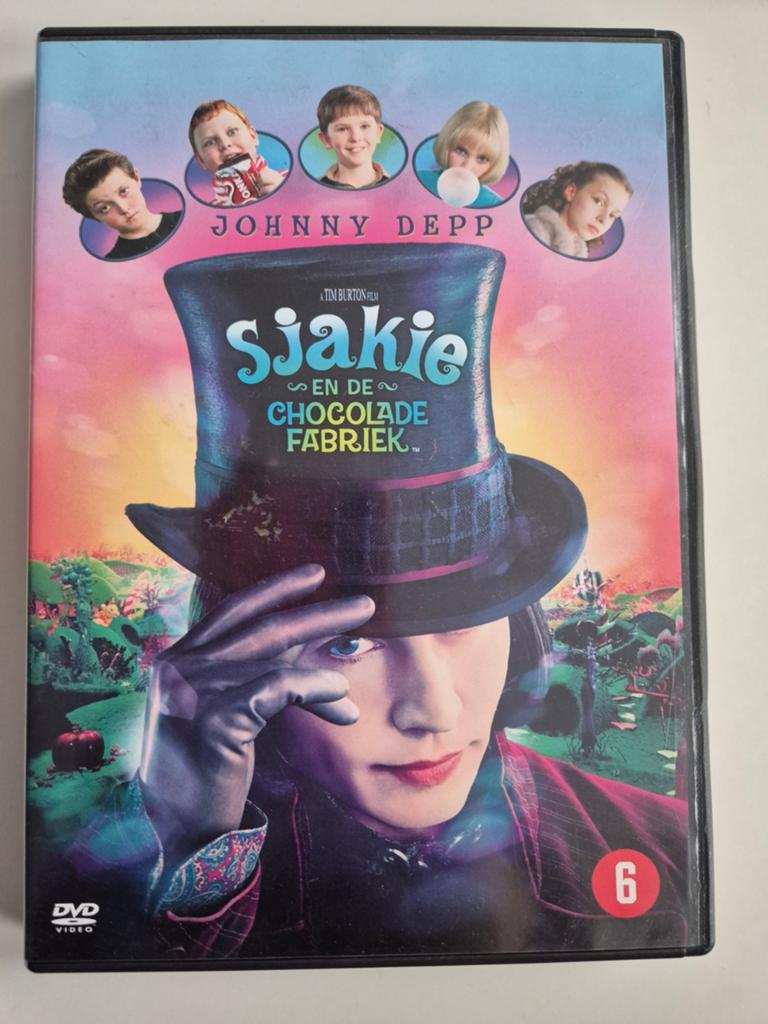 Sjakie en de Chocoladefabriek DVD - johnny depp, Avontuur, Ophalen of Verzenden, Zo goed als nieuw, Vanaf 6 jaar