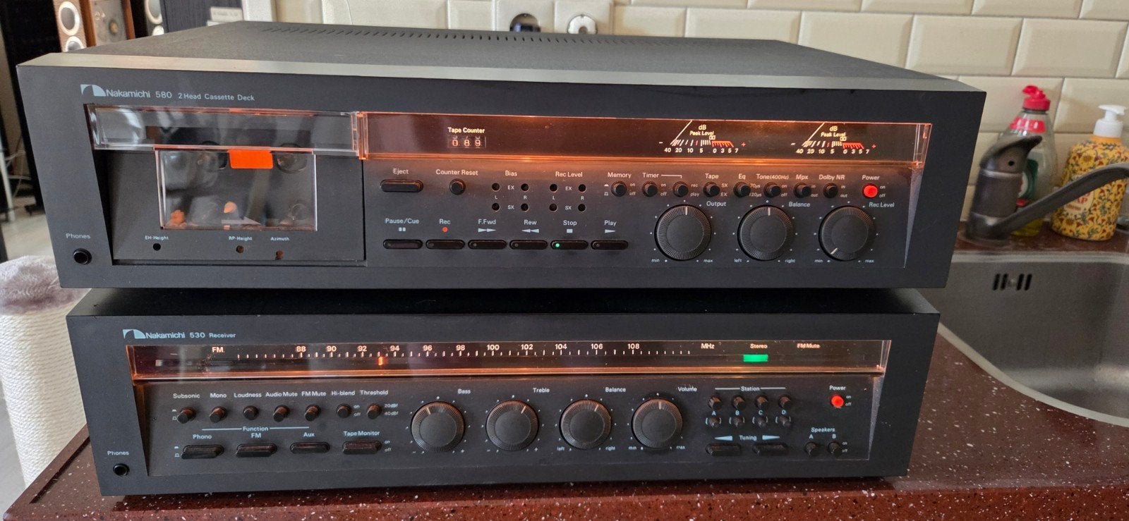 UITERST ZELDZAME NAKAMICHI SET – 530  + 580, Cassettedeck, Refurbished, Losse componenten, Ophalen