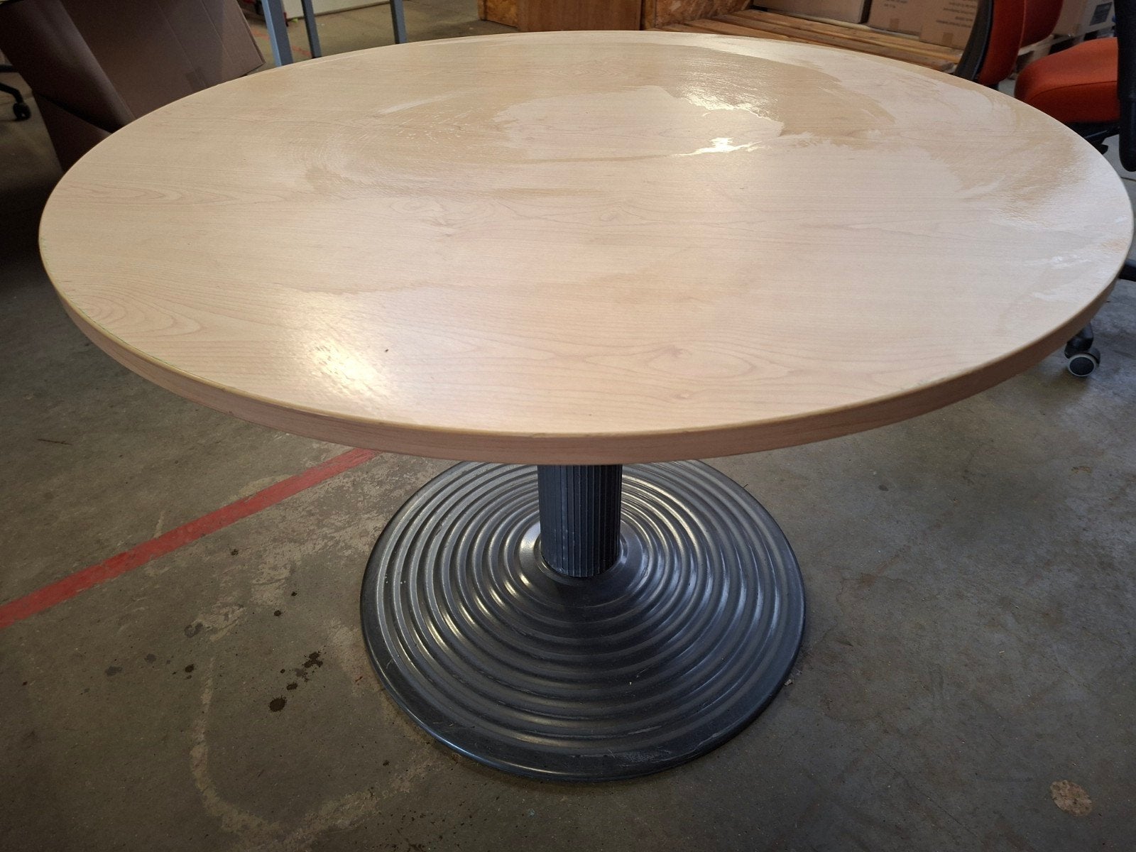Ronde tafel 1 meter diameter, 68 cm hoog, Gebruikt, Rond, Vier personen, Ophalen