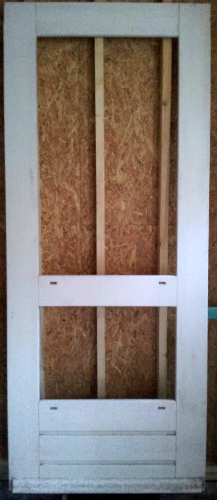 Hardhouten voordeur in de grondverf. (5), Doe-het-zelf en Verbouw, Ophalen, 80 tot 100 cm, 200 tot 215 cm, Hout