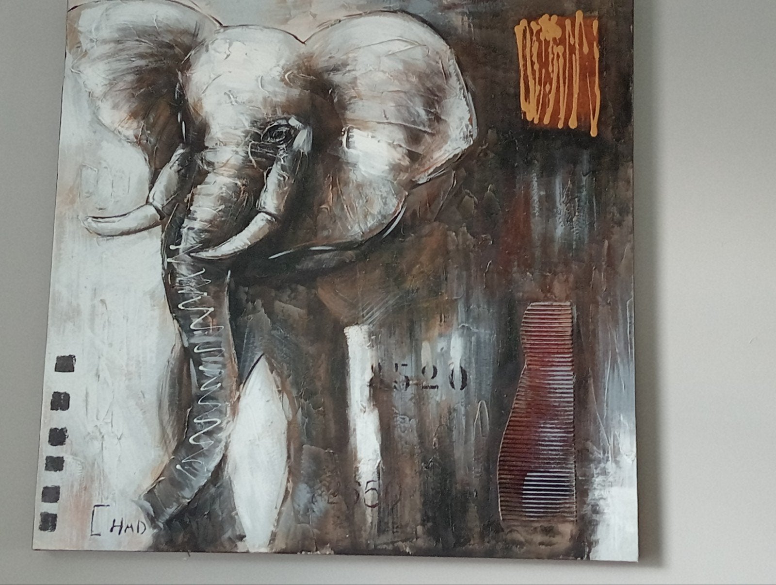 Schilderij van olifant, Ophalen of Verzenden