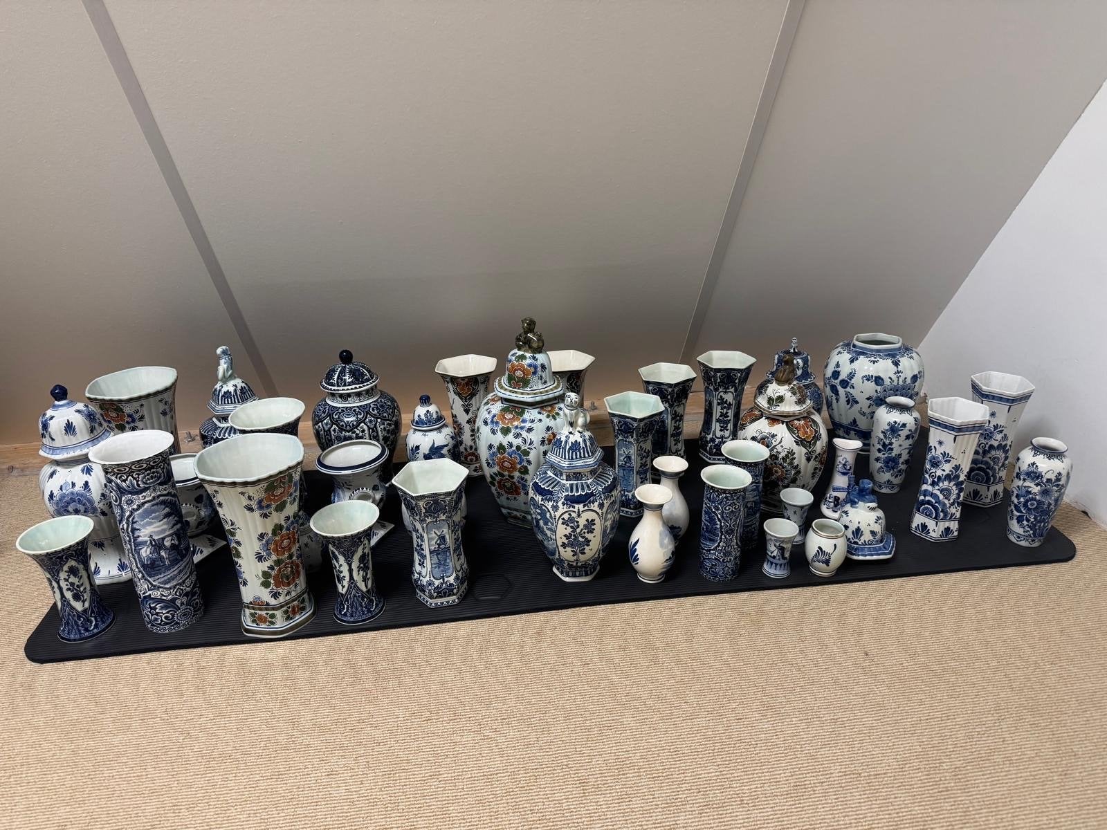 Grote collectie Delfts Blauw vazen en potten, Ophalen of Verzenden