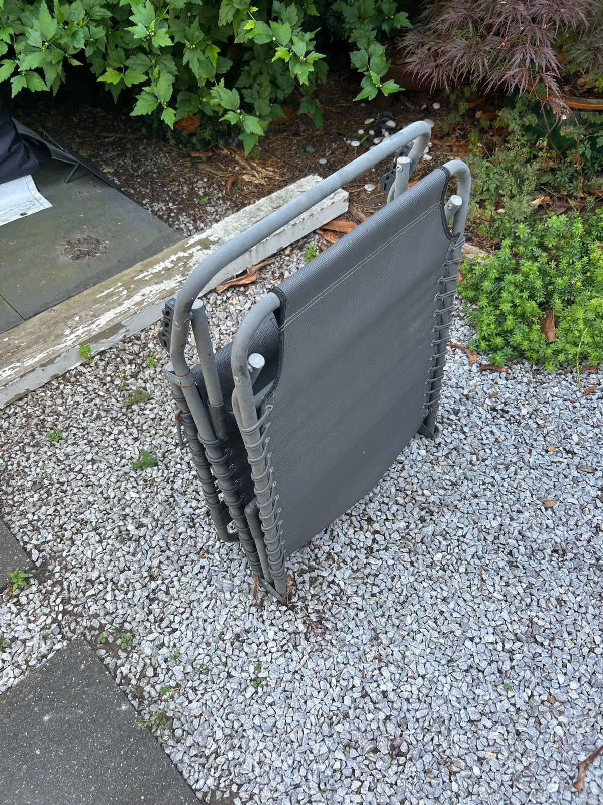 Opklapbaar ligbed, Tuin en Terras, Ligbedden, Ophalen, Gebruikt, Kunststof