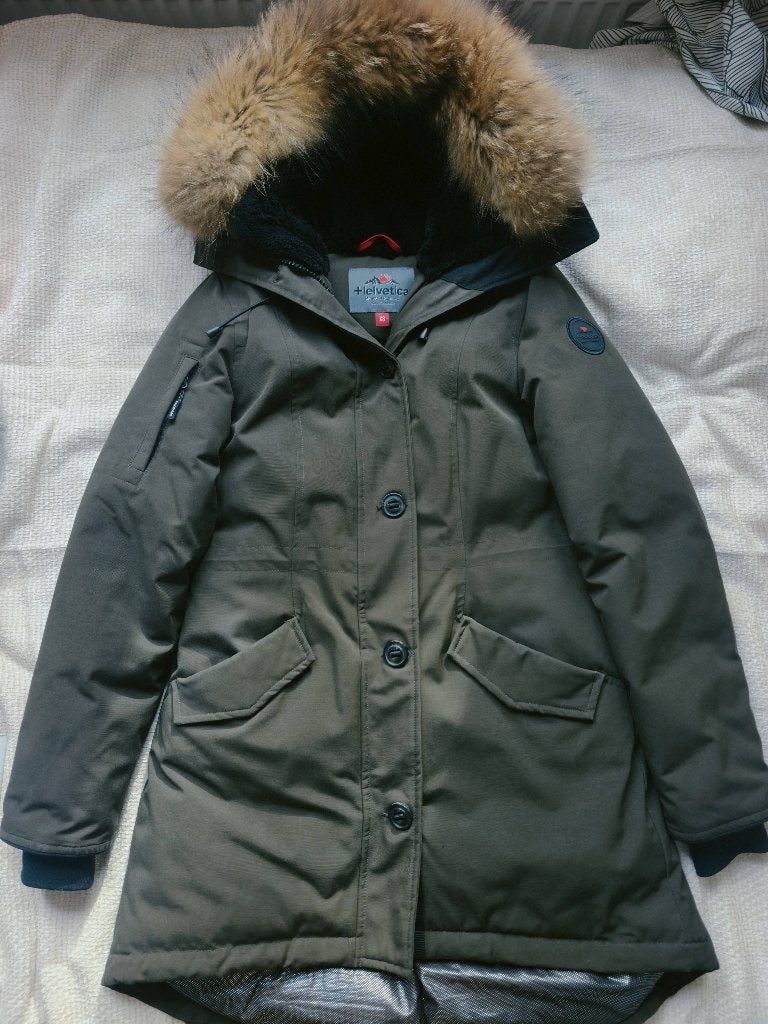 Exclusieve Helvetica Mountain Pioneers "Hudson" winterparka, Ophalen of Verzenden, Zo goed als nieuw, Groen, Helvetica