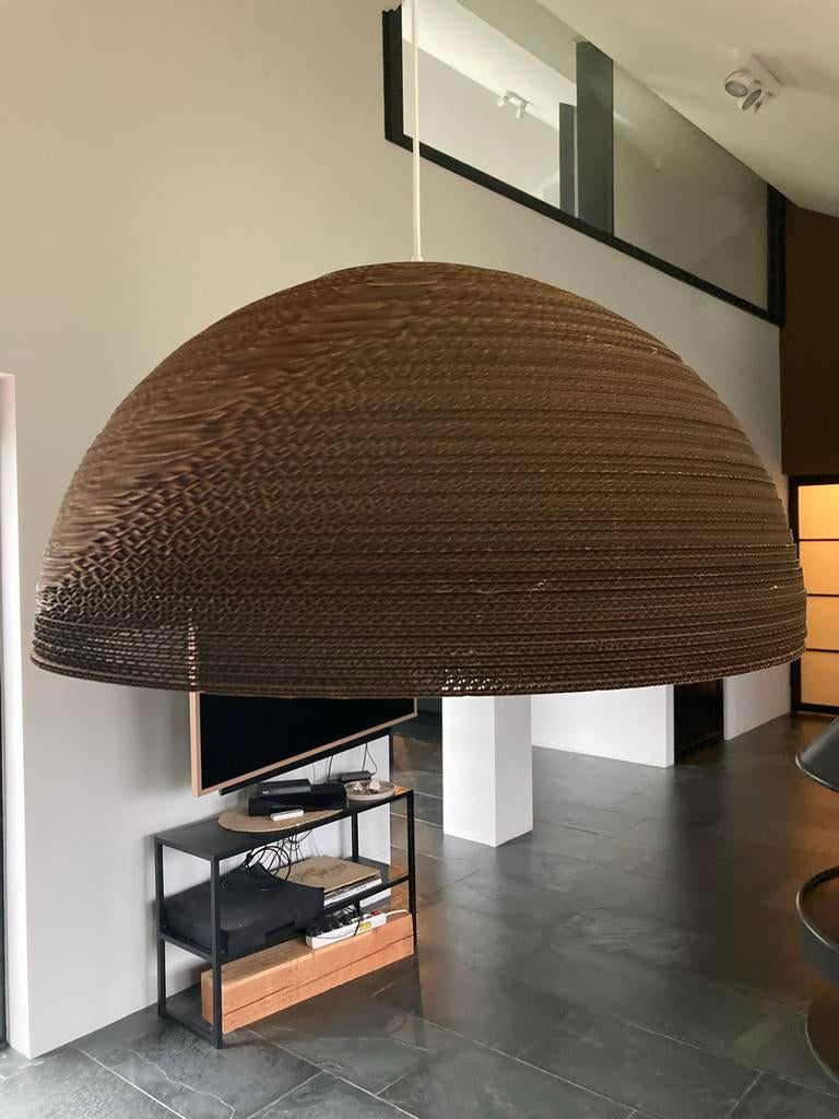 Grote Kartonnen Hanglamp - Uniek Design, Ophalen of Verzenden, Zo goed als nieuw, Overige materialen
