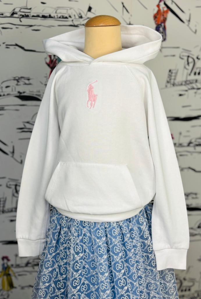 Ralph Lauren witte hoodie trui meisje maat 6, Trui of Vest, Zo goed als nieuw, Ralph Lauren, Verzenden