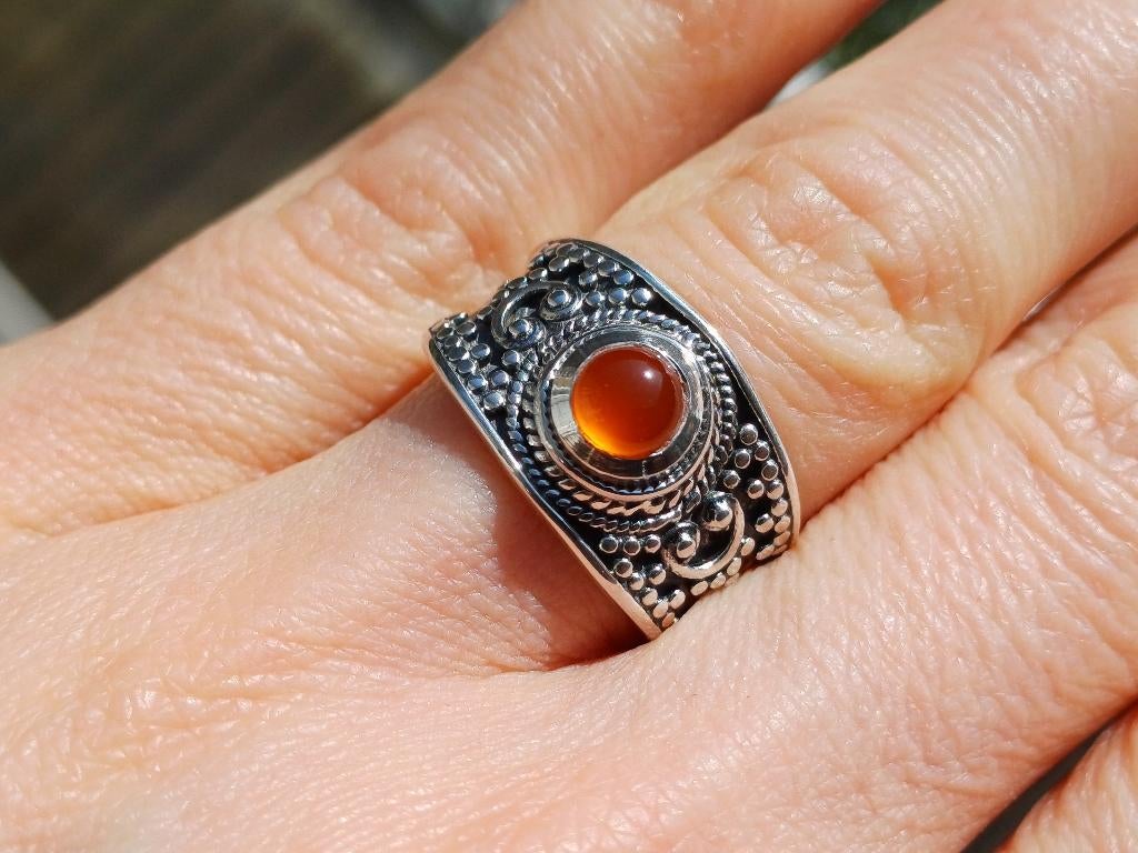 Vanoli 925 zilveren ring carneool agaat maat 17 en 20,25, Sieraden, Tassen en Uiterlijk, Ringen, Daiva1973@hotmail.com, Vanoli