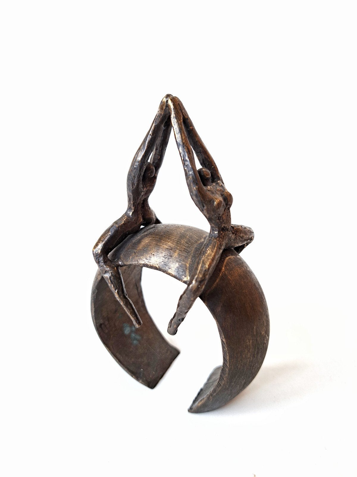 Vintage bronzen dansende figuren, C.Ammerlaan., Groep mensen, Minder dan 20 cm, Brutalistisch, Ophalen of Verzenden