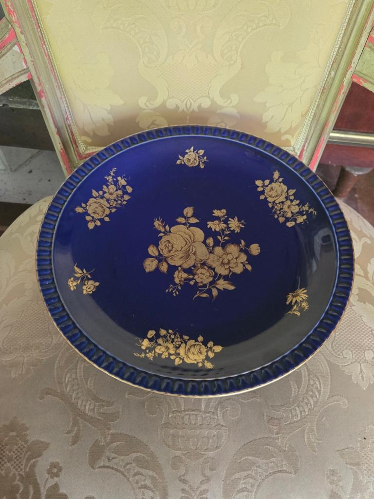 Mooie kobalt taartschaal Bareuther Waldsassen Echt Cobalt, Antiek en Kunst, Ophalen of Verzenden