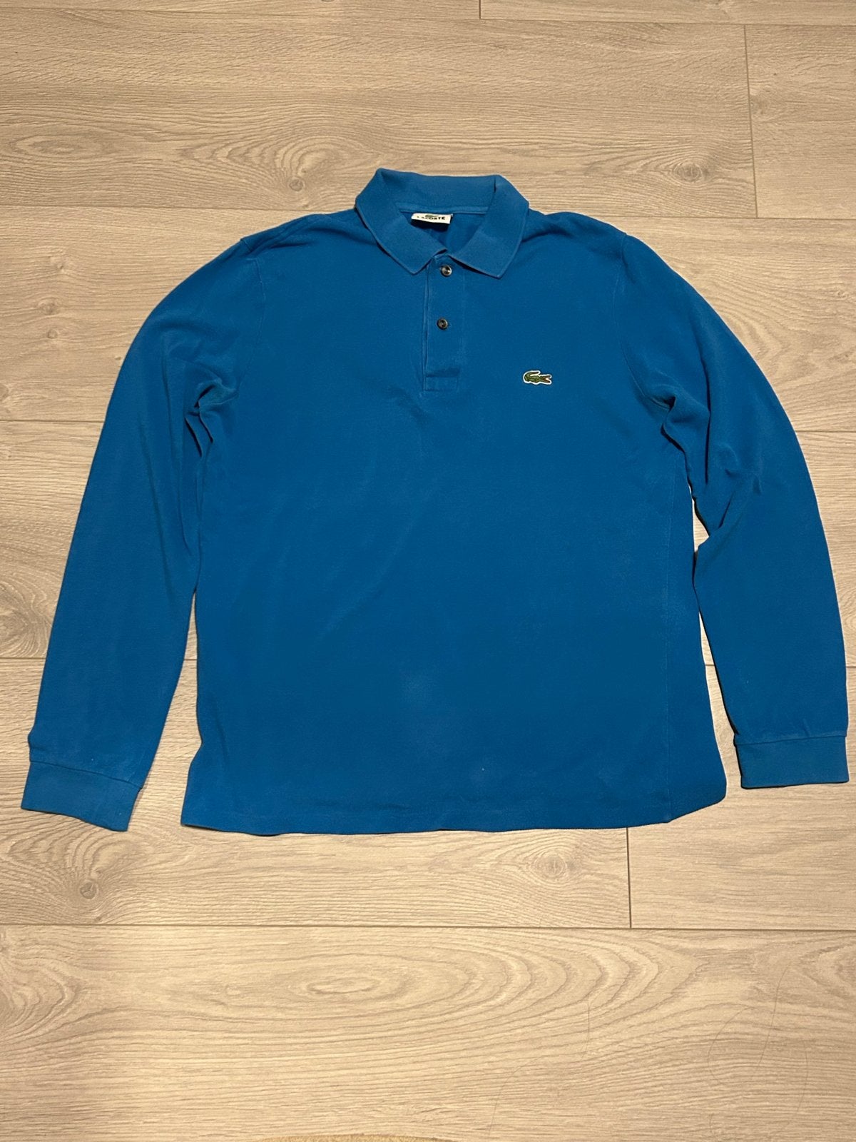 Lacoste polo lange mouwen - Blauw - Maat M, Kleding | Heren, Ophalen of Verzenden, Gedragen, Maat 48/50 (M), Blauw