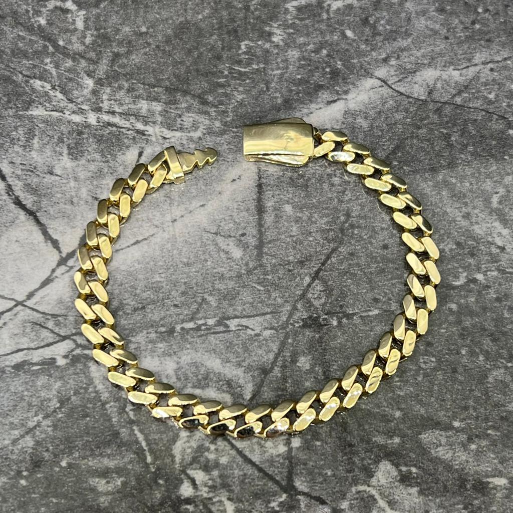 14 karaat gouden armband cuban schakel, Ophalen of Verzenden, Zo goed als nieuw, Goud