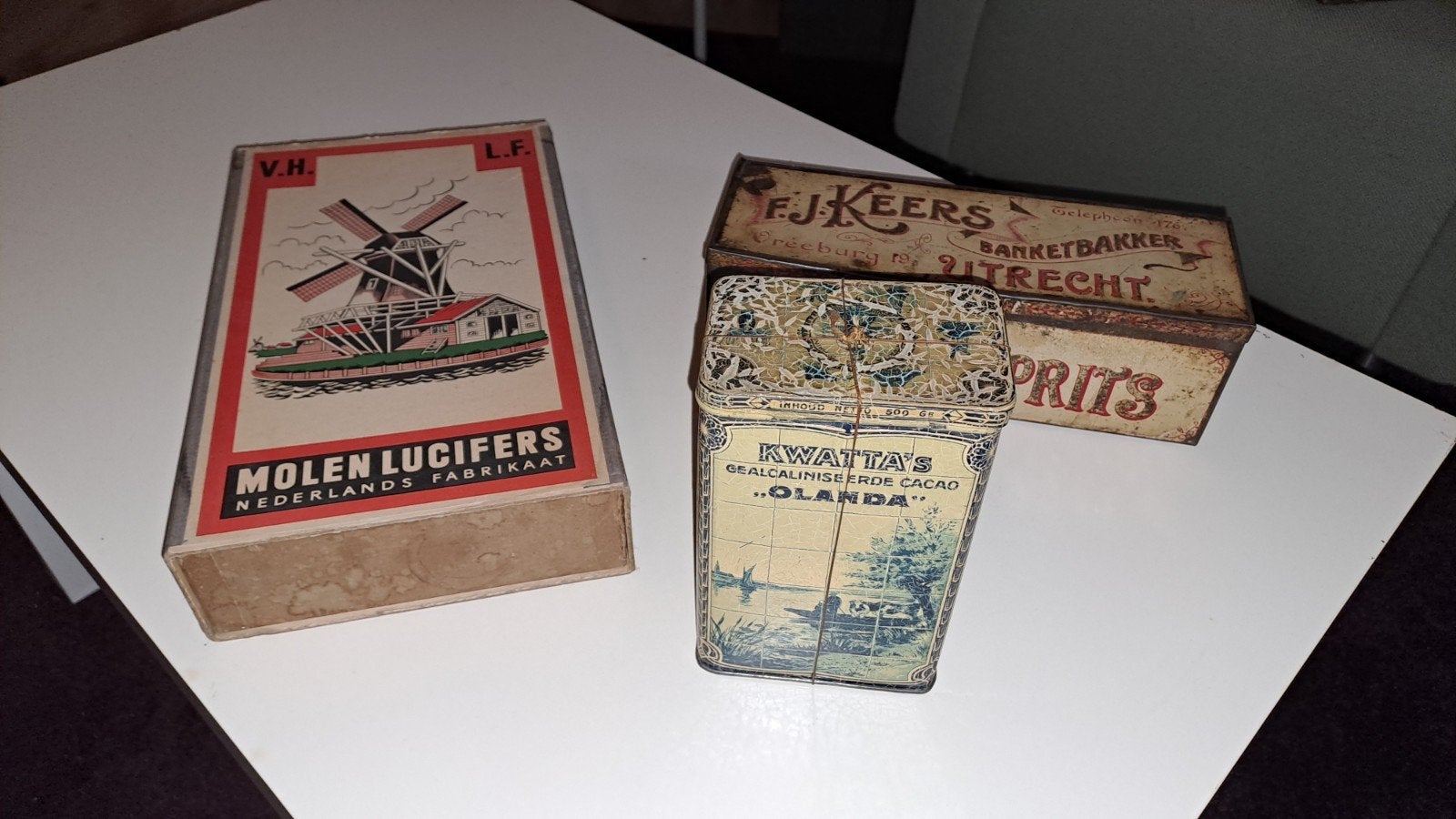 3 oude blikken, Verzamelen, Ophalen of Verzenden, Gebruikt, Overige