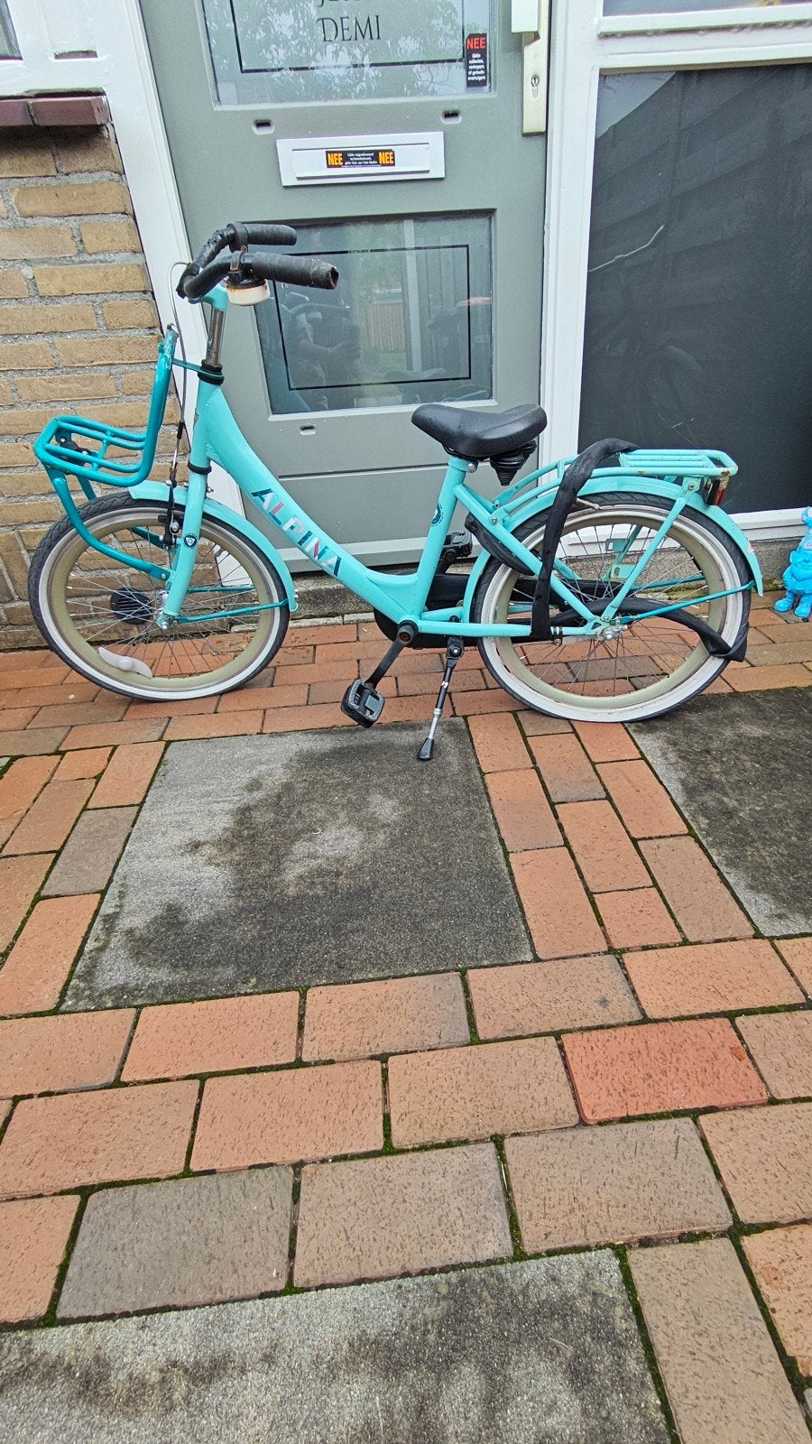 Kinderfiets meisjes met rekje - 20 inch - 6-7 jaar, Ophalen, Terugtraprem, Gebruikt, Alpina