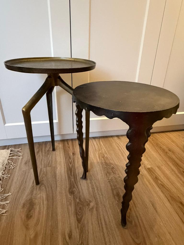 Bijzettafel, Huis en Inrichting, Minder dan 55 cm, Metaal of Aluminium, Rond, Ophalen