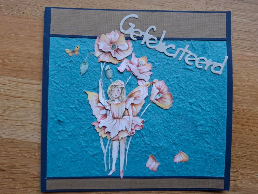 Zelfgemaakte felicitatiekaart met fantasy fairy, Ophalen of Verzenden, Nieuw