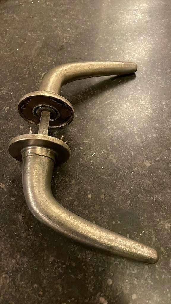 1x Deurklink Wehag nikkel ANTIEK 1930 Dudok/BAUHAUS Deurkruk, Ophalen of Verzenden