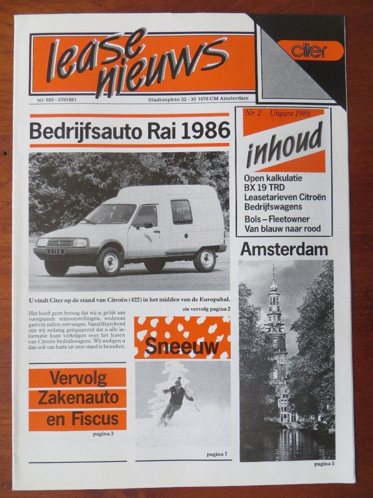 Citroën Lease Nieuws (nr. 2 1986), Boeken, Auto's | Folders en Tijdschriften, Ophalen of Verzenden, Nieuw, Citroën