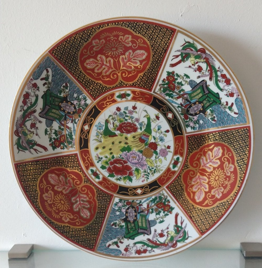 Imari groot porseleinen pauwen bord, volgnr 31, Ophalen of Verzenden