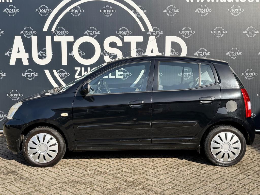 Kia Picanto 1.1 EX Automaat / NAP / Airco / APK / Trekhaak, Stof, 400 kg, Zwart, Euro 4