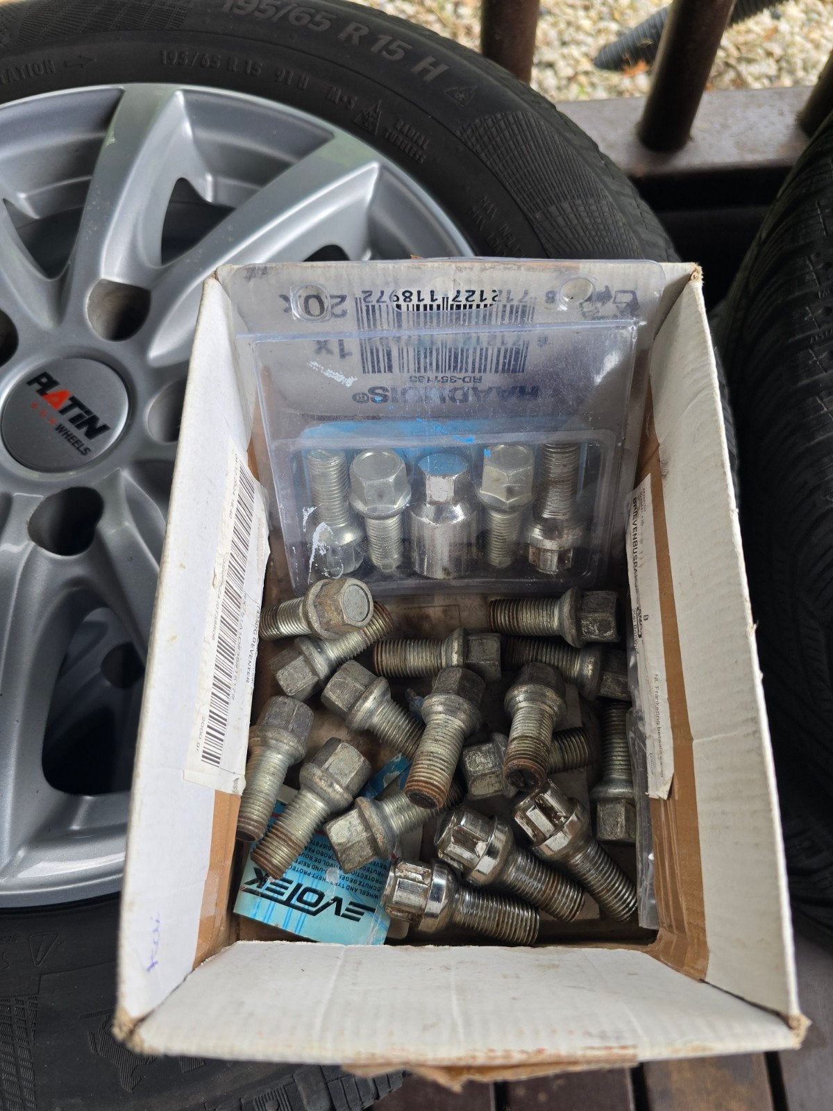 Velgen 5x112 r15 ,banden Continental 195/65 R15, Auto-onderdelen, Banden en Velgen, Ophalen, Gebruikt, 15 inch, Banden en Velgen