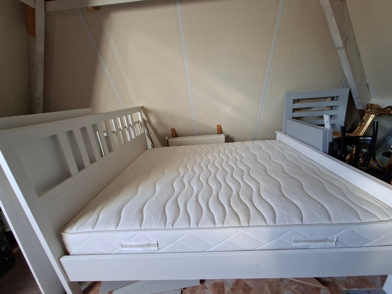 Tweepersoons bed wit, Ophalen, Gebruikt, Wit, Tweepersoons