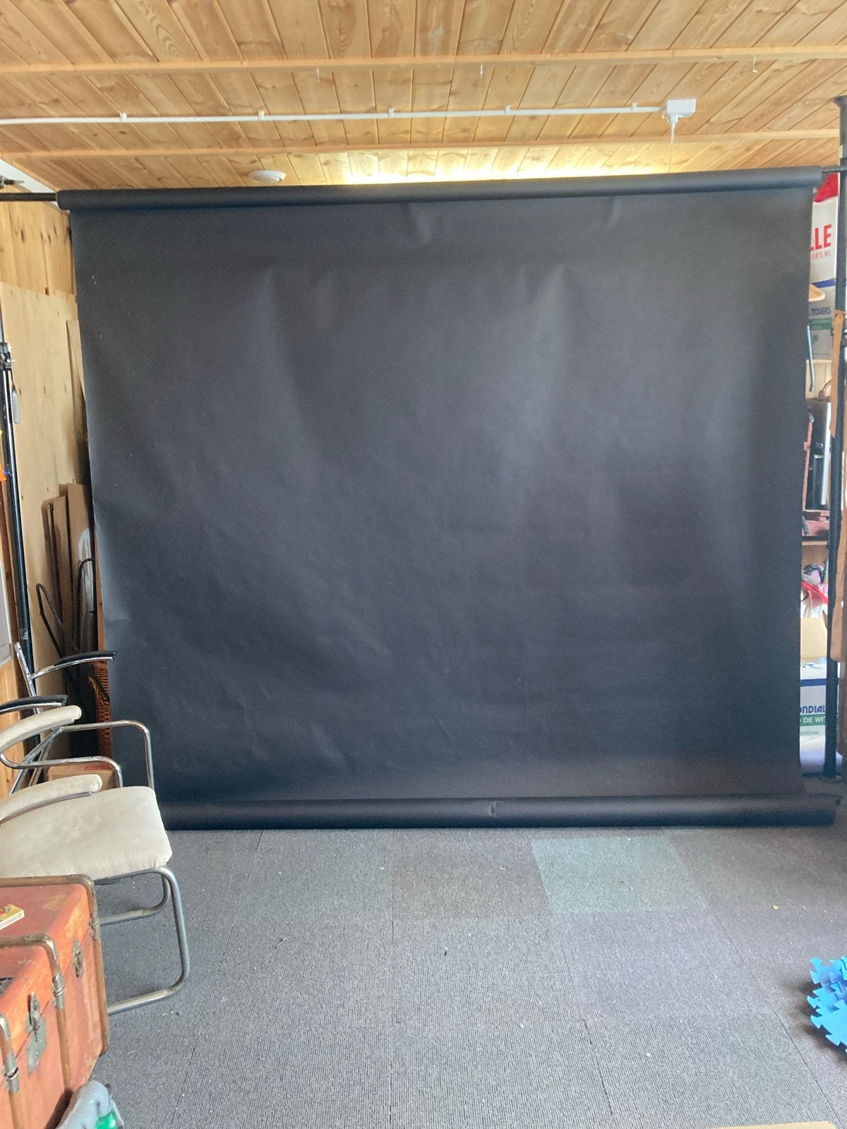 Foto achtergrond papier - Zwart, blauw en 2x wit (2.72m), Ophalen, B, Gebruikt, Overige typen