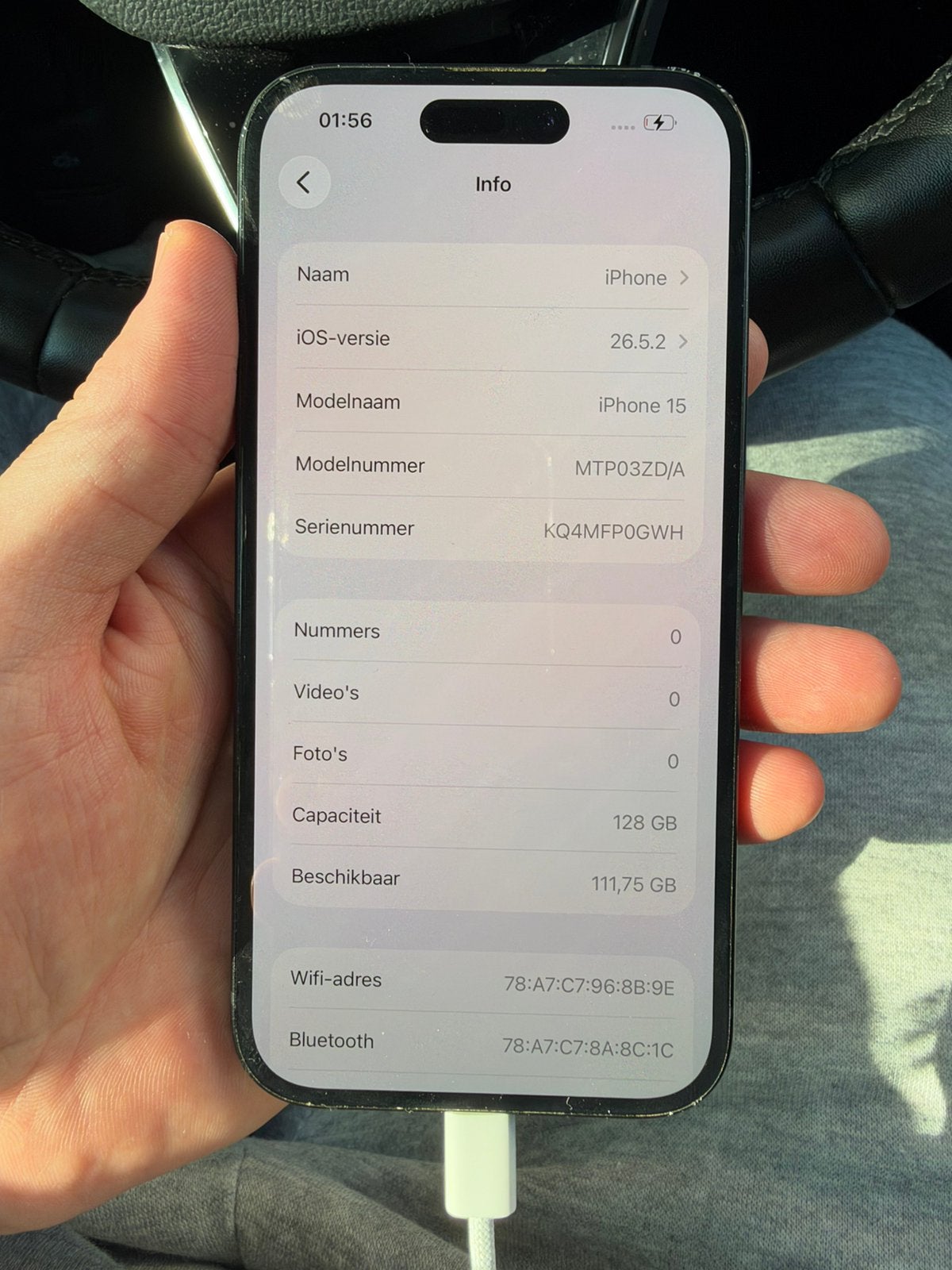 Iphone 15 128GB, Ophalen, 128 GB, IPhone 15, 86 %
