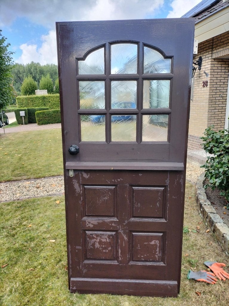 Voordeur hardhout, Ophalen, Gebruikt, 80 tot 100 cm, Buitendeur