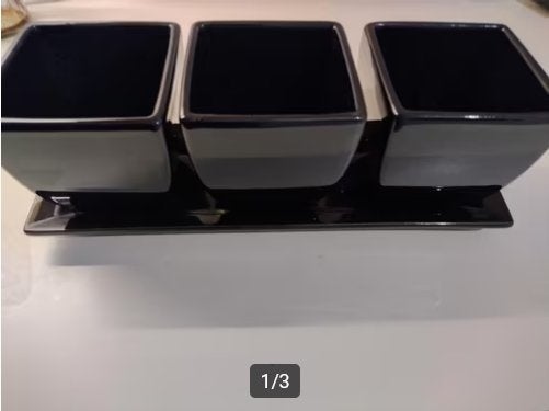 Leuke nieuwe zwarte Tapas set., Ophalen of Verzenden, Nieuw, Modern, Schaal of Schalen