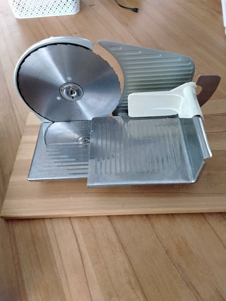 Vintage Graef handmatig snijmachine voor brood, vlees etc., Gebruikt, Zilver, Ophalen of Verzenden, Metaal