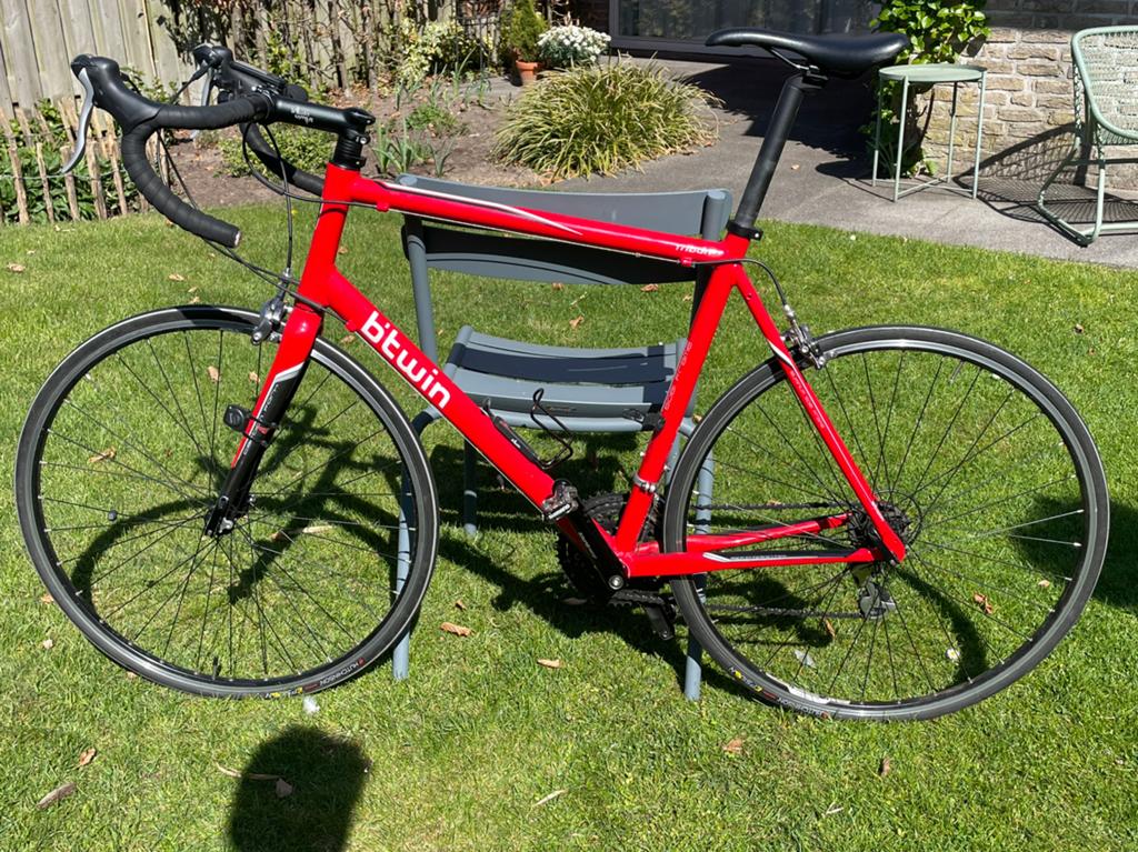 Racefiets Triban Mt 63, Fietsen en Brommers, Fietsen | Racefietsen, Gebruikt, Aluminium, 61 tot 65 cm, Meer dan 20 versnellingen