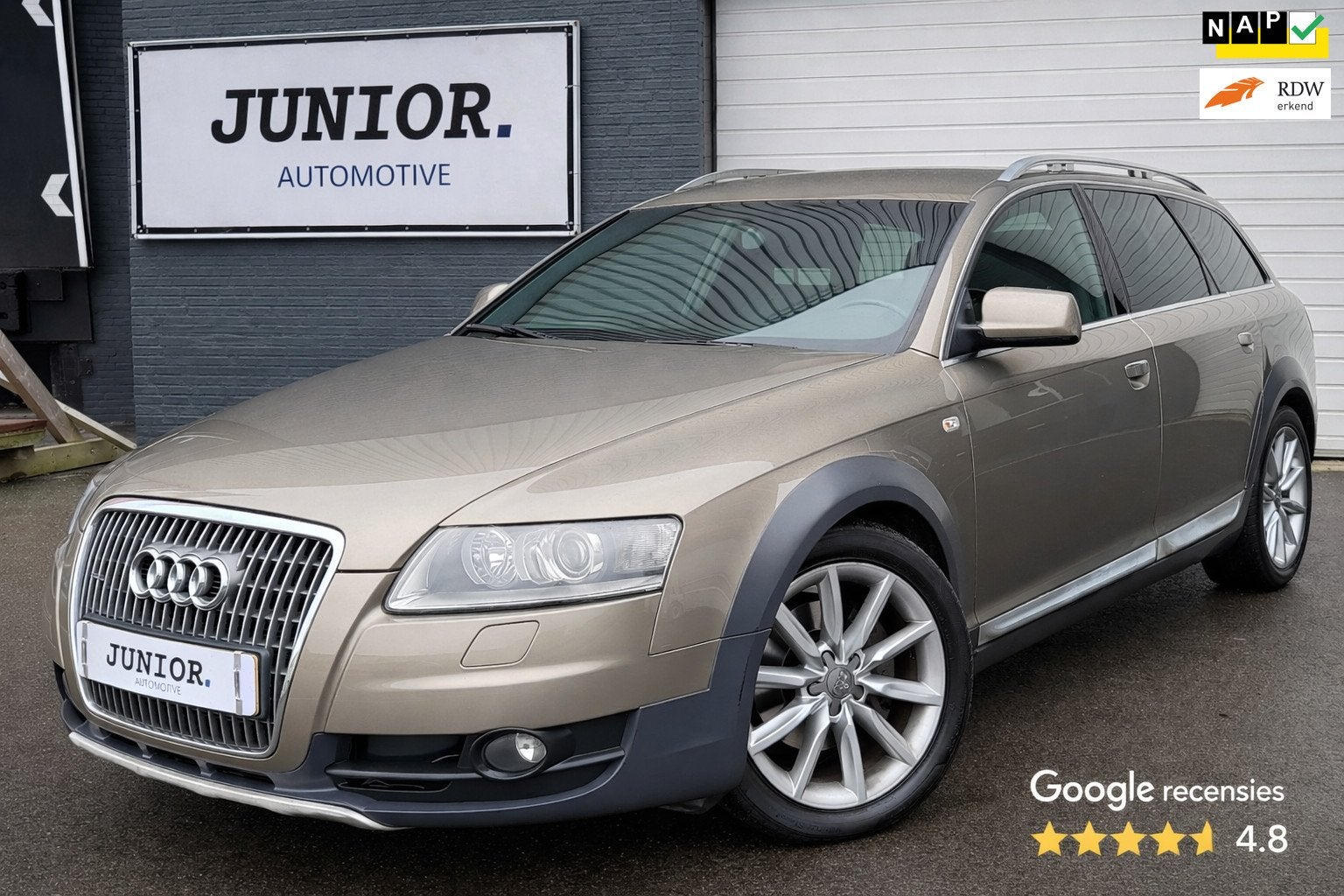 Audi A6 allroad quattro 2.7 TDI AUTO/LEDER/NAVI/STOELVERWARM, Auto's, Automaat, Dealer onderhouden, Gebruikt, Zwart
