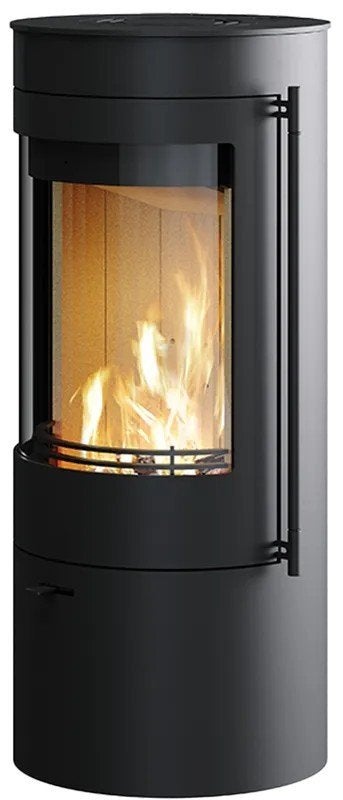 Houtkachel van Lotus model Orbis 1 met Robax NightFlame glas, Ophalen of Verzenden, Zo goed als nieuw, Vrijstaande haard, Houthaard