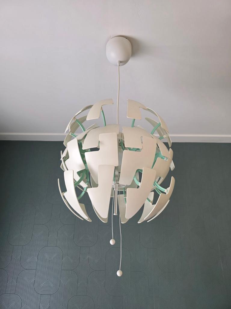 Mooie Ikea lamp hanglamp luster groen wit, Ophalen of Verzenden, Zo goed als nieuw