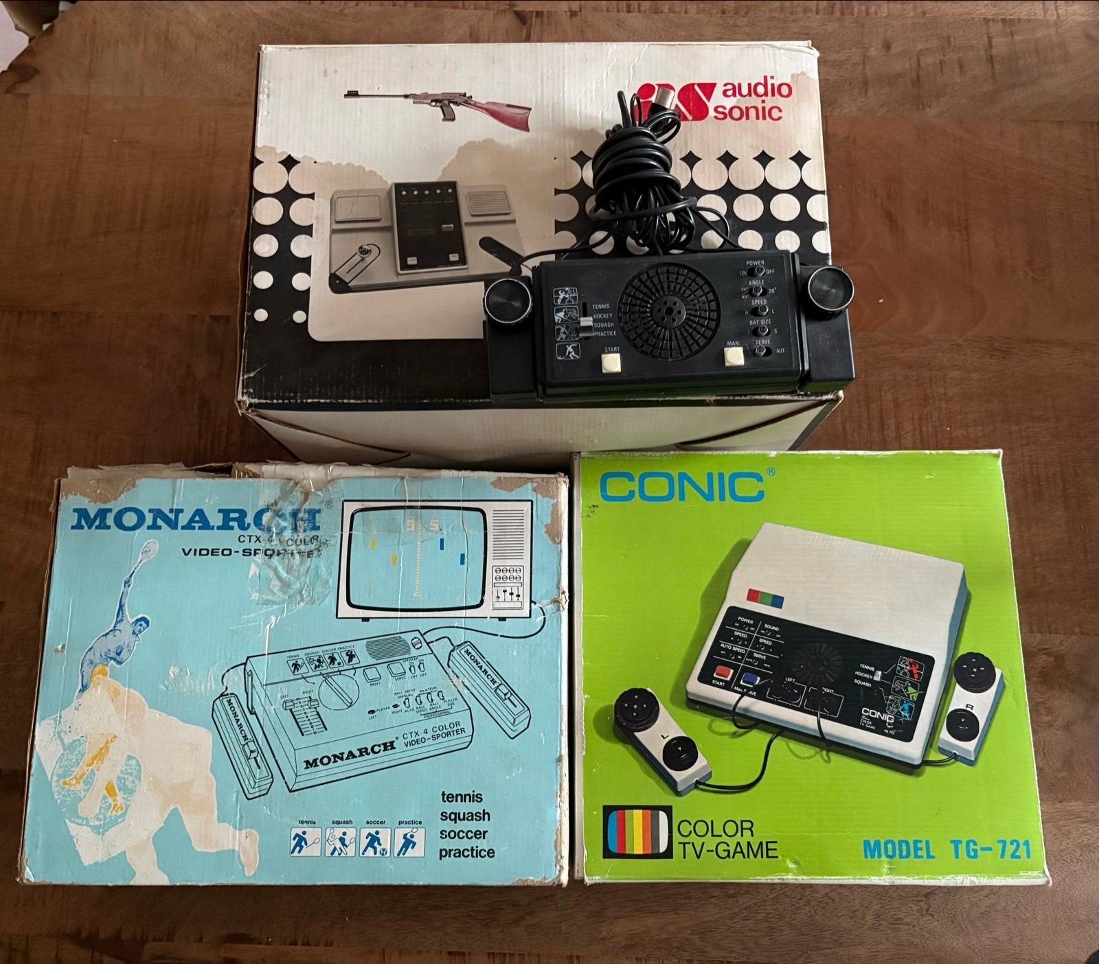 Vintage Spelcomputers: Audio Sonic, Monarch, Conic (3 stuks), Ophalen of Verzenden, Overige merken, Gebruikt