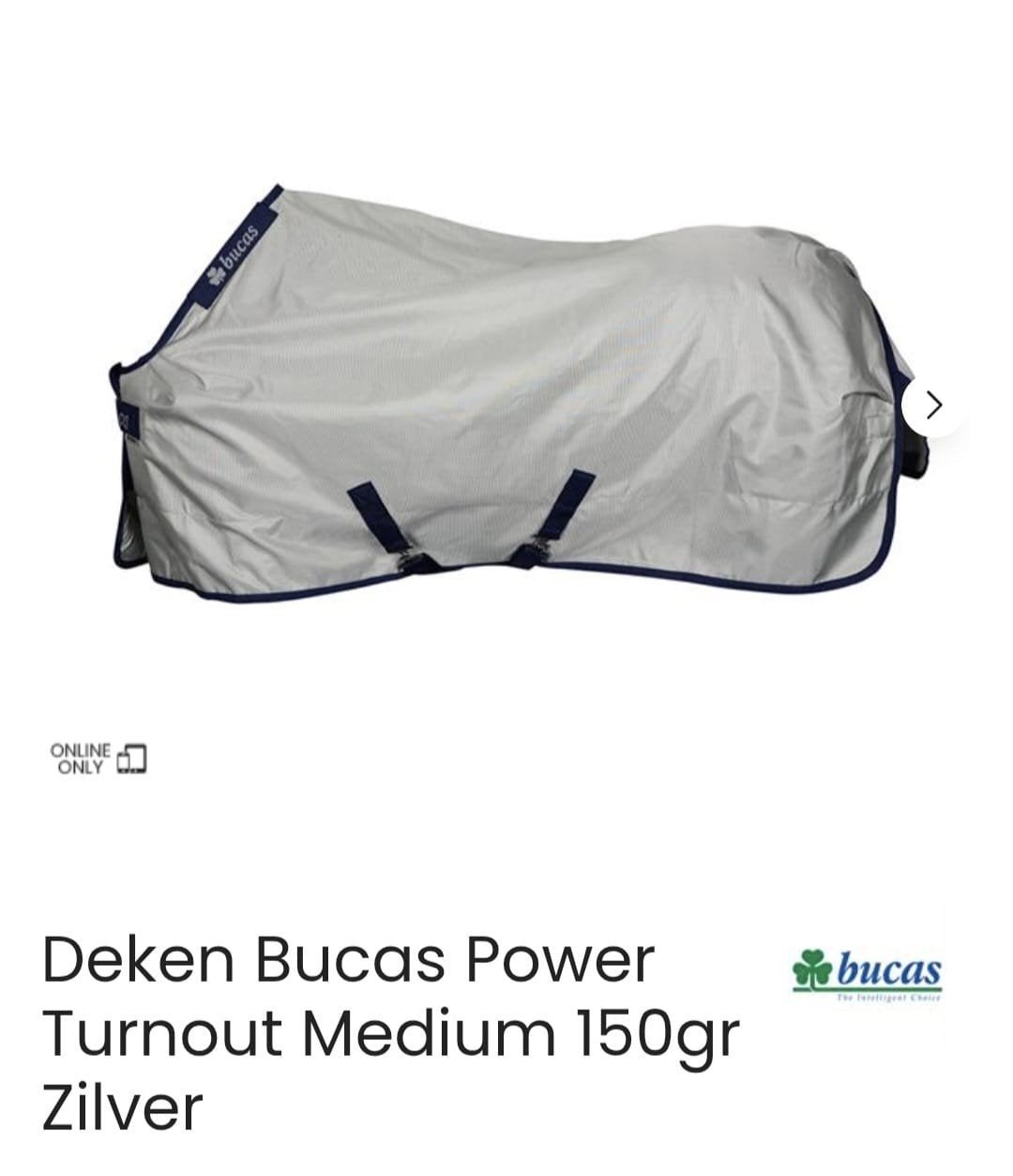 Bucas Power Turnout deken 1.95m, Ophalen of Verzenden, Zo goed als nieuw, Zilver, Bucas