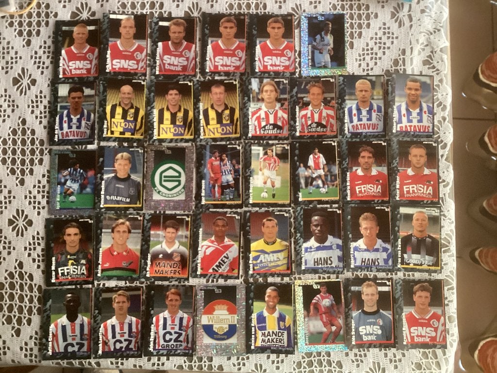 38 stickers Panini voetbal 97, Ophalen of Verzenden, Gebruikt, Meerdere stickers