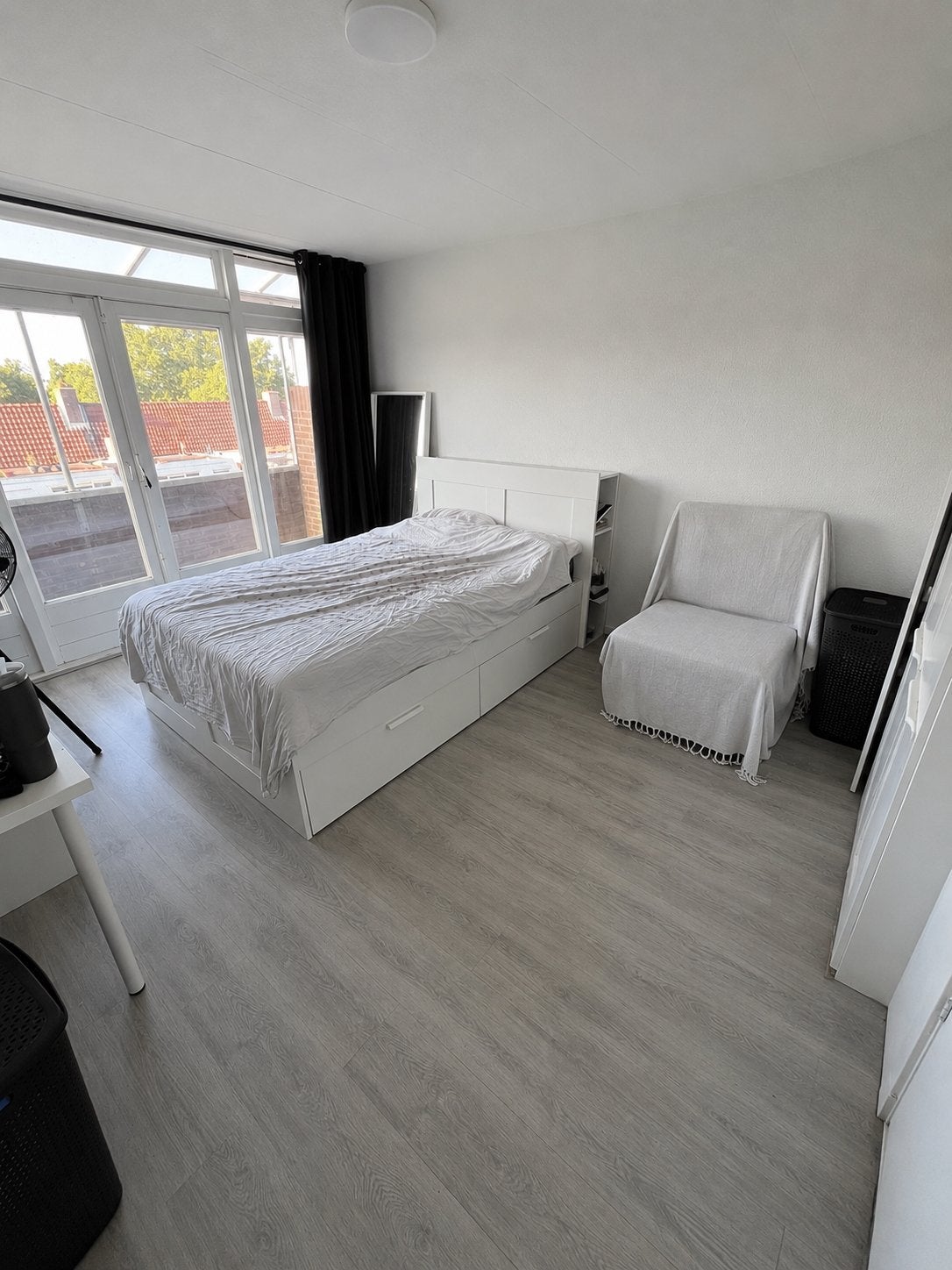 Ikea bed met matras en headboard, Huis en Inrichting, Ophalen, Gebruikt, Wit, Tweepersoons