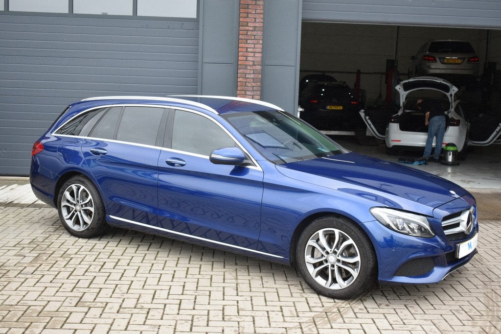 Mercedes-Benz C-Klasse Estate 350 e Lease Edition (bj 2015), Auto's, Automaat, Achterwielaandrijving, Gebruikt, Blauw