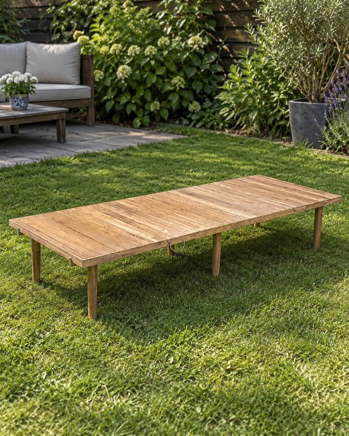 Opvouwbare picknicktafel 70x120x35cm - Dennen, Tuin en Terras, Ophalen of Verzenden, Nieuw, Rechthoekig, Hout