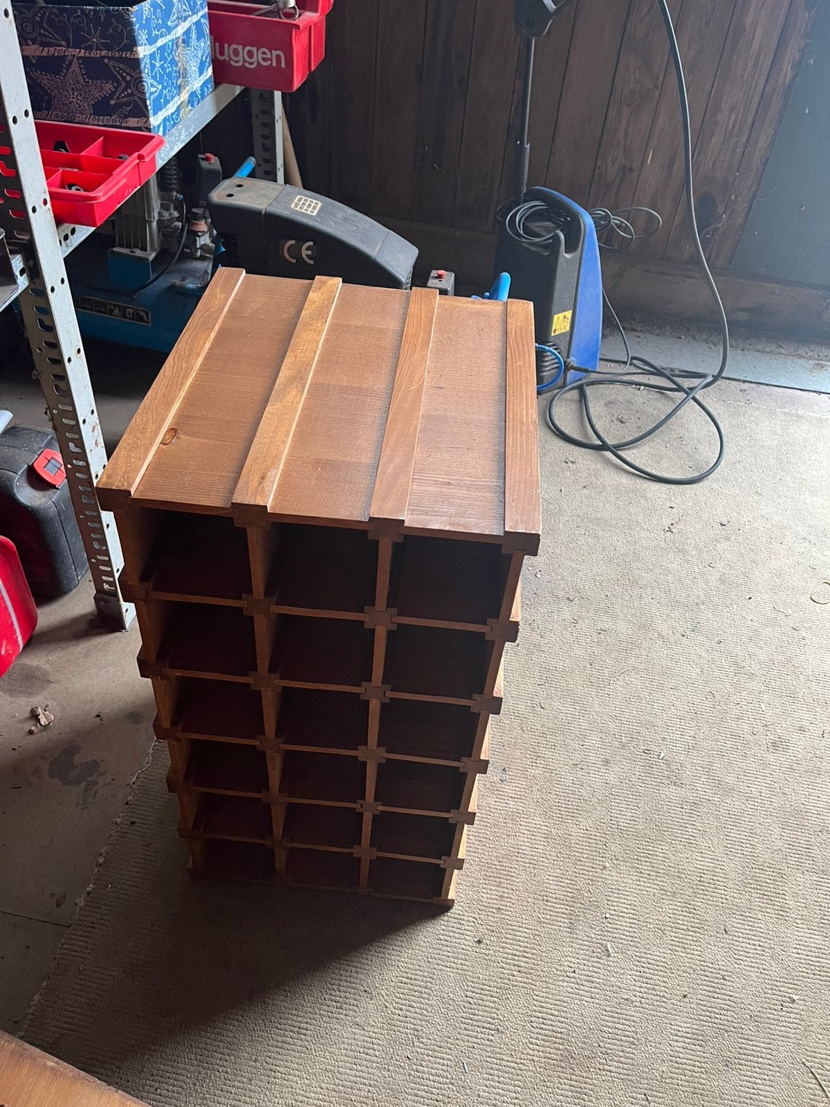 Wijnrek grenenhout 70x39x43,5 cm, Ophalen, Zo goed als nieuw, Hout, 15 tot 25 flessen