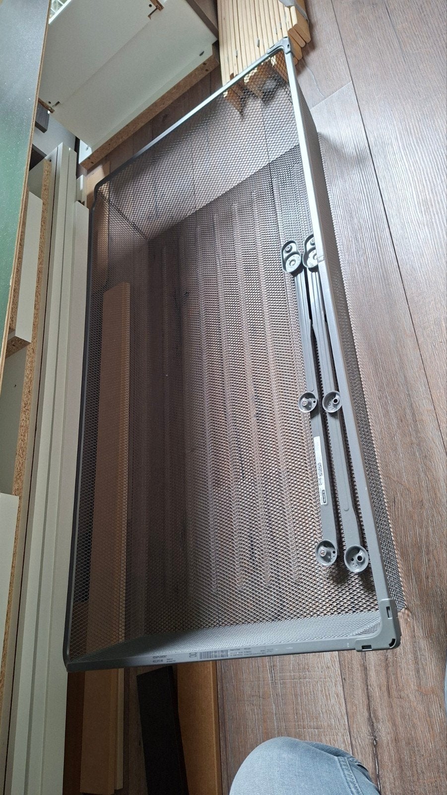 IKEA Uittrekbare Mand met Rail - Antraciet 100x58cm, Ophalen, 50 tot 100 cm, Zo goed als nieuw, Minder dan 100 cm