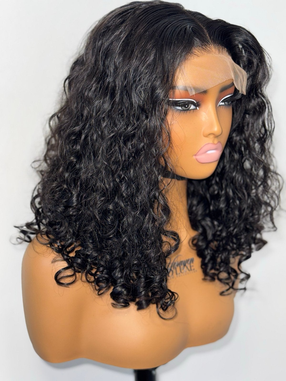 Bouncy Krullen Human Hair Pruik, Ophalen of Verzenden, Nieuw, Pruik of Haarverlenging