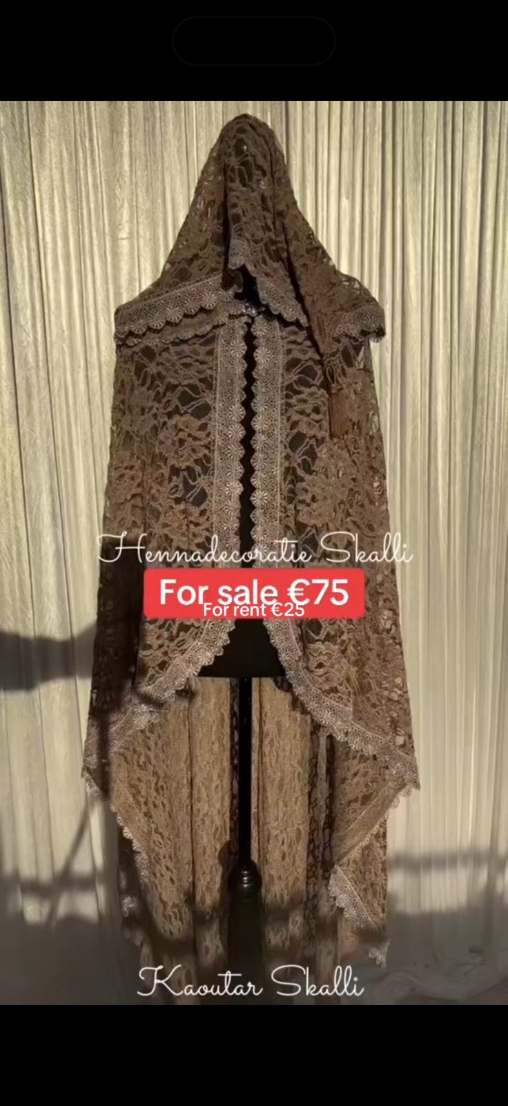 Selham taupe van kant, Ophalen of Verzenden, Zo goed als nieuw, Bruin, Accessoires